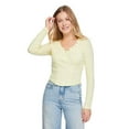 thumbnail image 1 of T-shirt avec manches longues et col henley No Boundaries pour femmes, 1 of 6