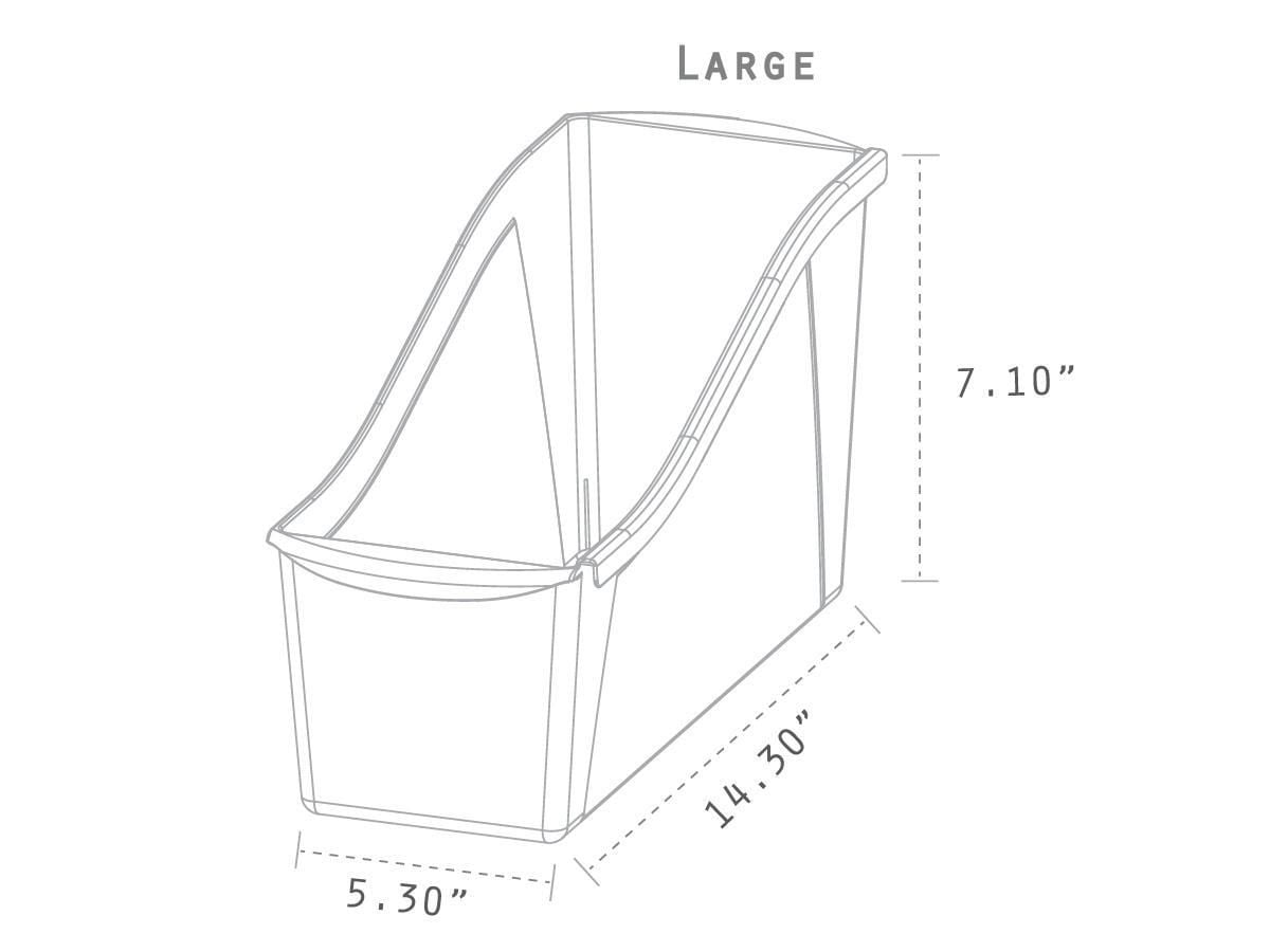 Storex Contenitore Porta Libri Piccolo In Plastica - Verde Acqua, Maniglie Anteriori E Posteriori - Confezione Da 6 (29,8x11,4x21,6 Cm)