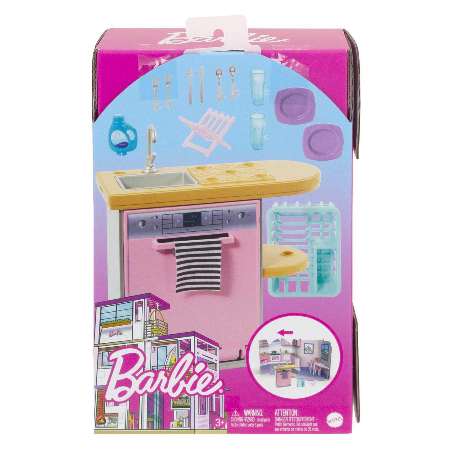 Barbie Furniture and Accessory Pack | Kids Toys | Dishwasher Theme, Ages 3+