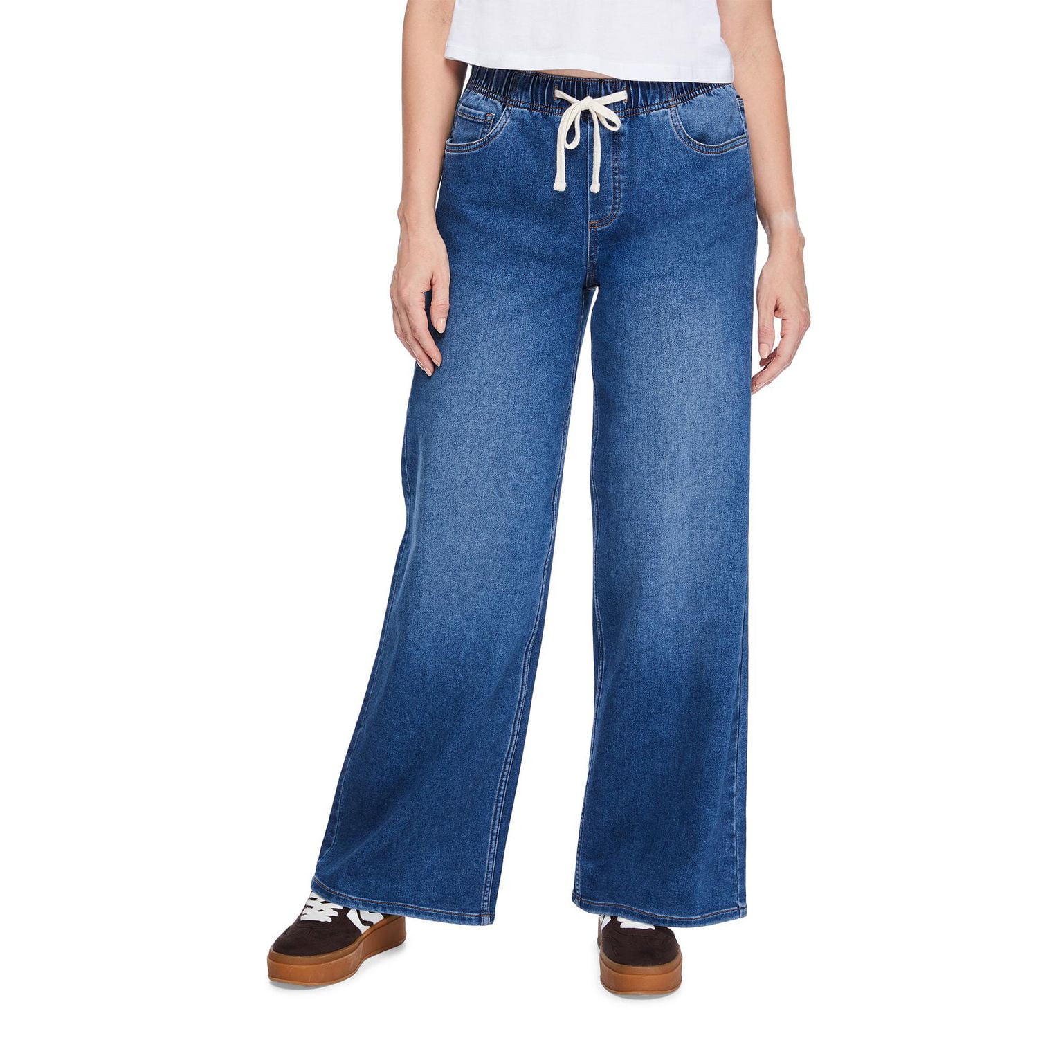 Jean en tricot à jambes larges George pour femmes