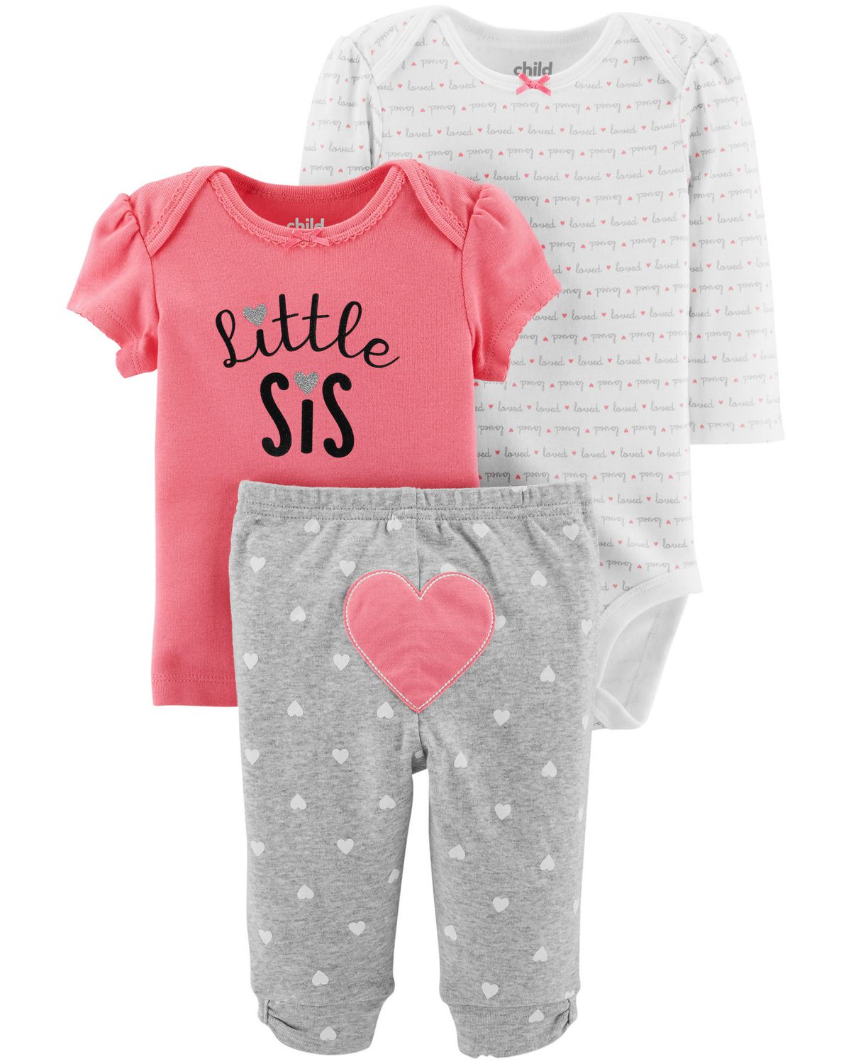 Child of Mine made by Carter's Newborn Girls' 3-piece Set -Sister ...