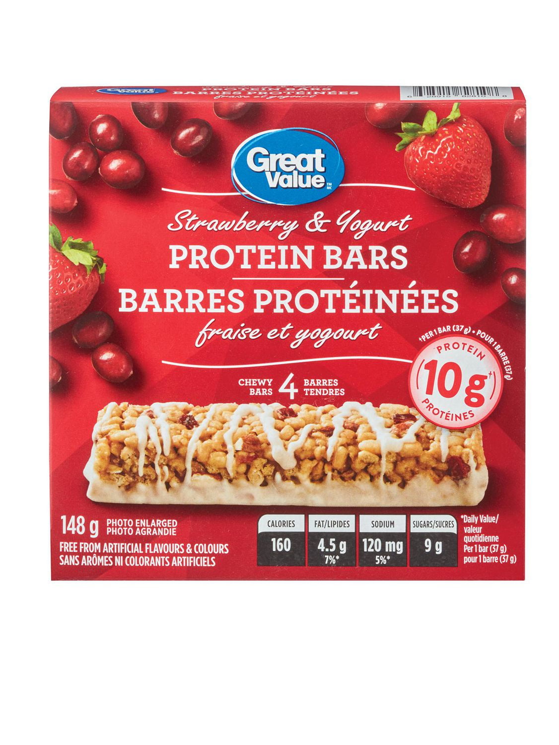 Great Value Strawberry and Yogurt Protein Bars Walmart Canada