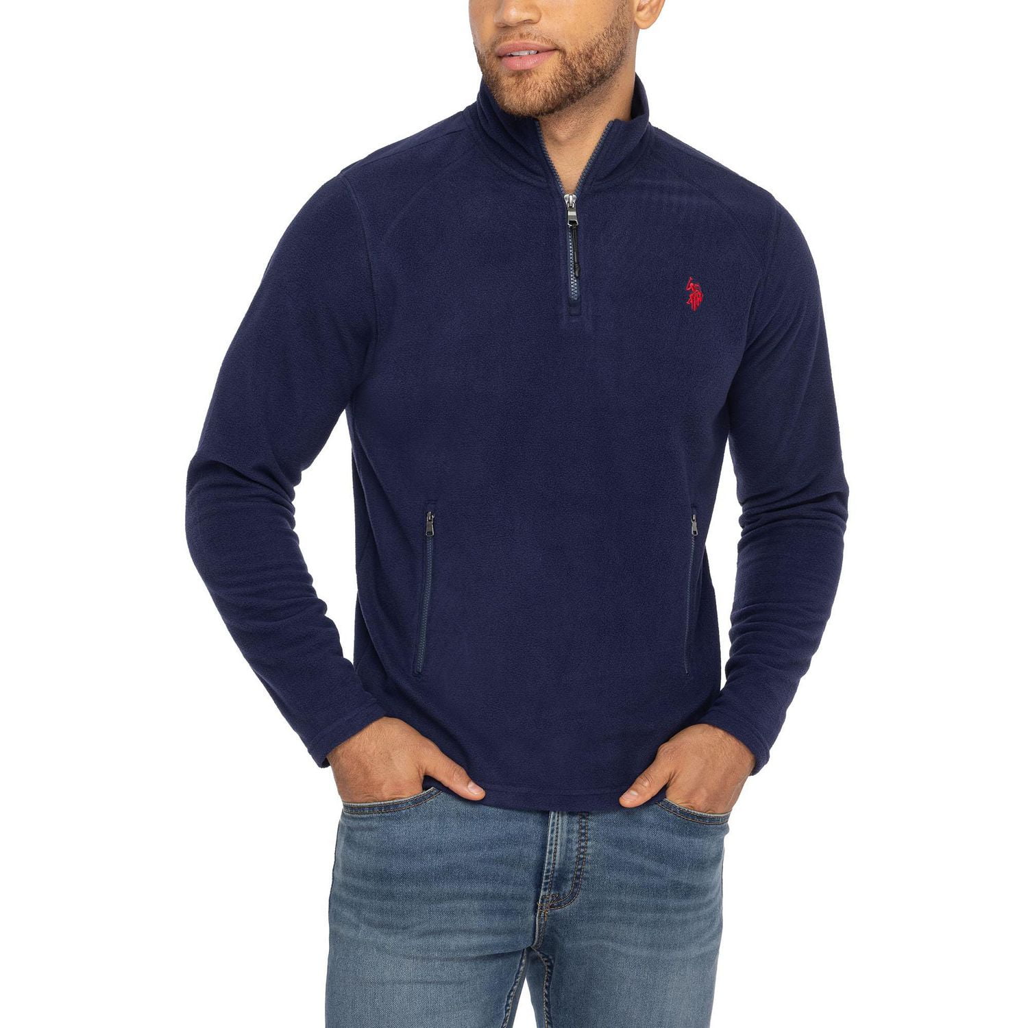 U.S. Polo Assn. – Pull homme en polaire à quart de zip
