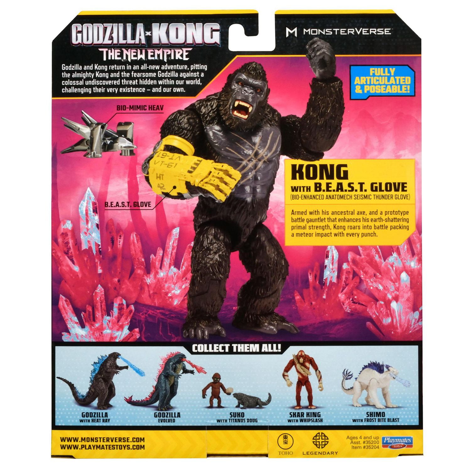 Godzilla x Kong: 6” Kong w/B.E.A.S.T. Glove (w/ HEAV) by Playmates 