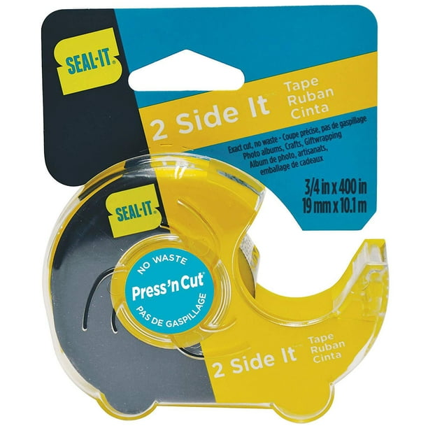 Seal-it 2 Side-it papeterie ruban adhésif sur Appuyez sur N 'Cut Distributeur (3/4in X 400 en par lot), dans un Lot de 6 (6 096 cm avec 6 distributeurs)
