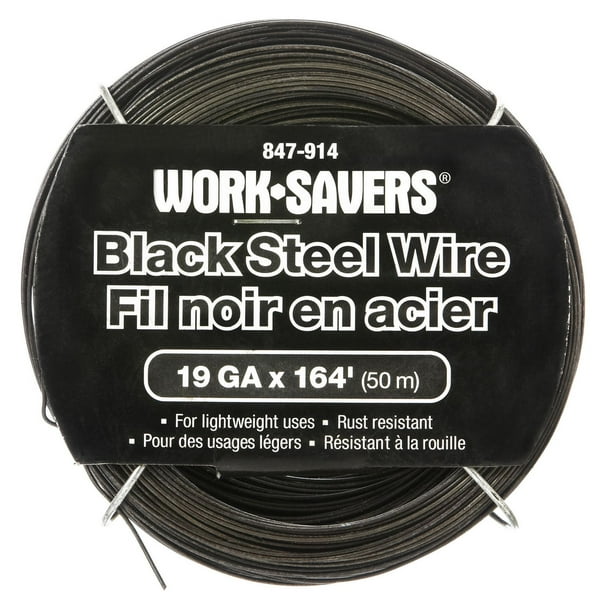 Fil noir Hardware Essentials en acier 19 GA x 164 pi