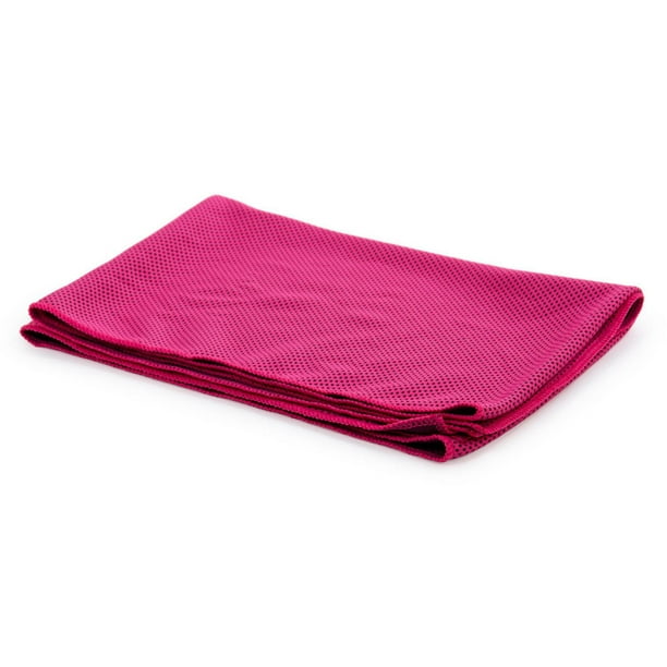 Bodico Non-Slip Yoga Mat and Super Cooling Towel Set for Fitness, Pink 