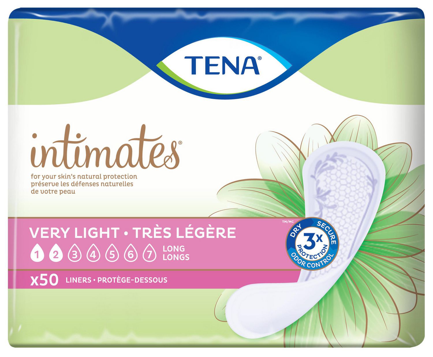 TENA Intimates Very Light Bladder Leakage Liner, 50 Count, 50 Count