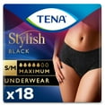 thumbnail image 1 of TENA Stylish Black Underwear Maximum Absorbency Small/Medium 18 Count, 1 of 8