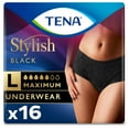 thumbnail image 1 of TENA Stylish Black Underwear Maximum Absorbency, Large, 16 Count, 1 of 9