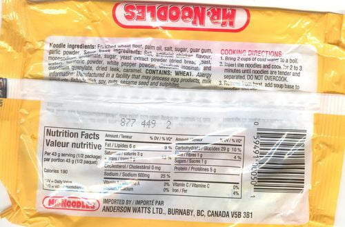 Mr Noodles Chicken Flavour Instant Noodles Walmart Canada