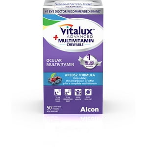 VITALUX® Advanced Plus Multivitamin, Chewable Ocular Multivitamin, Age-Related Macular Degeneration Supplement with AREDS 2, AMD