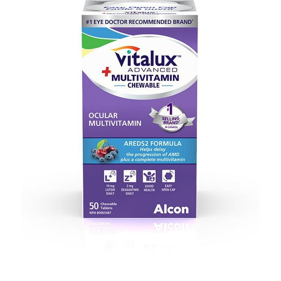 VITALUX® Advanced Plus Multivitamin, Chewable Ocular Multivitamin, Age-Related Macular Degeneration Supplement with AREDS 2, AMD