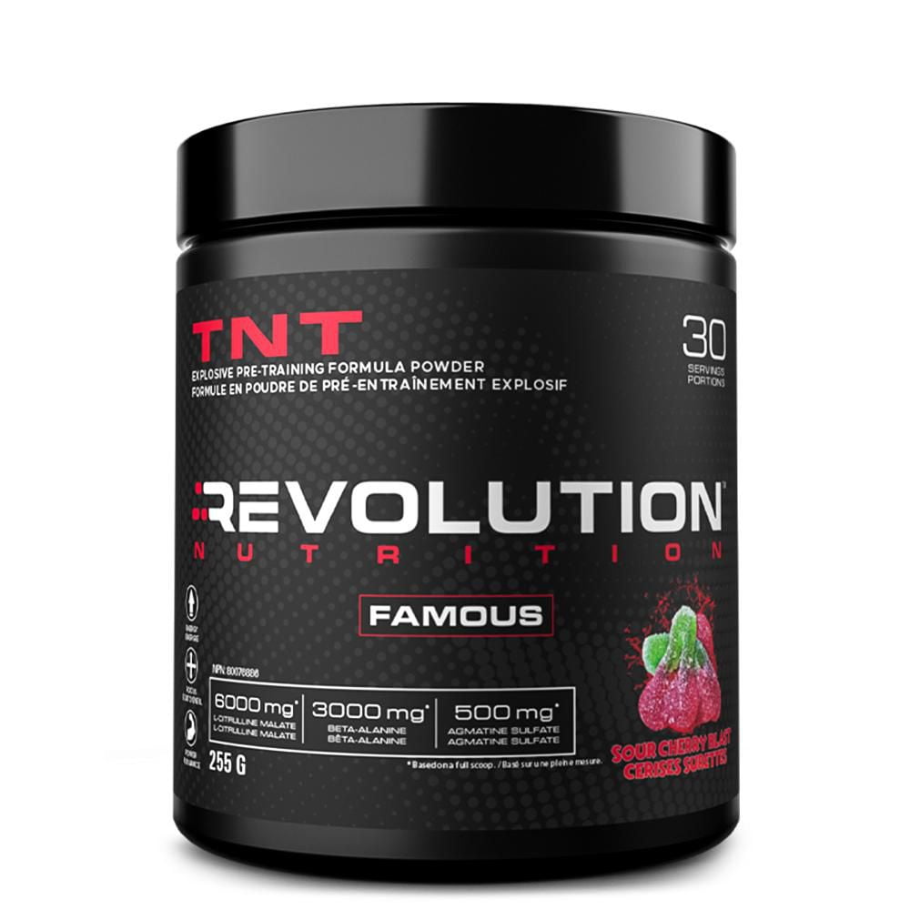 Revolution Nutrition Revolution Nutrition, TNT, Pre Workout Powder, Citrulline Malate 2 to 1, Pumps & Strength, Hyper Concentrate, Extreme Intensity, Beta Alanine, Caffeine, Agmatine Sulfate, For Men & Women, 255g, Sour Cherry (30 Servings)