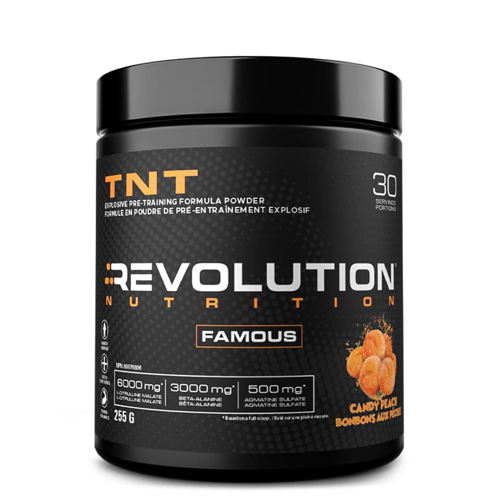Revolution Nutrition Revolution Nutrition, TNT, Pre Workout Powder, Citrulline Malate 2 to 1, Pumps & Strength, Hyper Concentrate, Extreme Intensity, Beta Alanine, Caffeine, Agmatine Sulfate, For Men & Women, 255g, Candy Peach (30 Servings), TNT is an intense pre-training formula