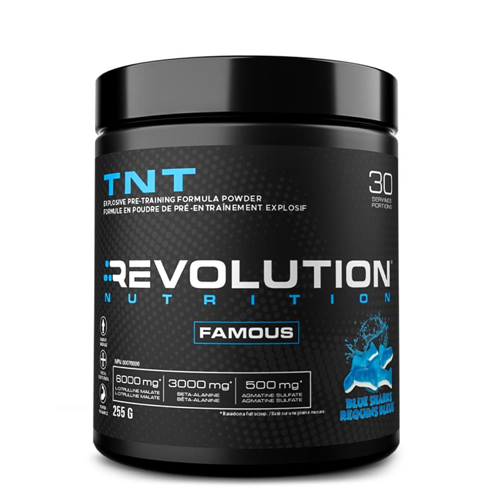 Revolution Nutrition Revolution Nutrition, TNT, Pre Workout Powder, Citrulline Malate 2 to 1, Pumps & Strength, Hyper Concentrate, Extreme Intensity, Beta Alanine, Caffeine, Agmatine Sulfate, For Men & Women, 255g, Blue Sharks (30 Servings)