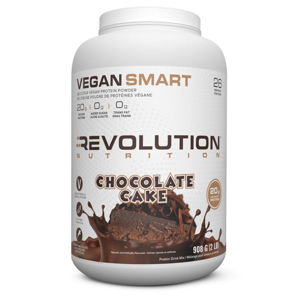 Revolution Nutrition Revolution Nutrition, Vegan Smart, Vegan Protein Powder, 20g Of Protein Per Scoop, 908g, 26 Servings, Dairy Free, Plant Based, Sugar Free, Soy Free, Keto Friendly, For Men & Women, Chocolate Cake (2 Pounds)