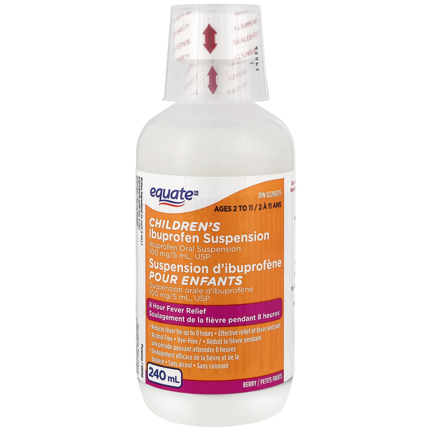 Equate Children's Ibuprofen Suspension, 240 mL, 100 mg/5 mL