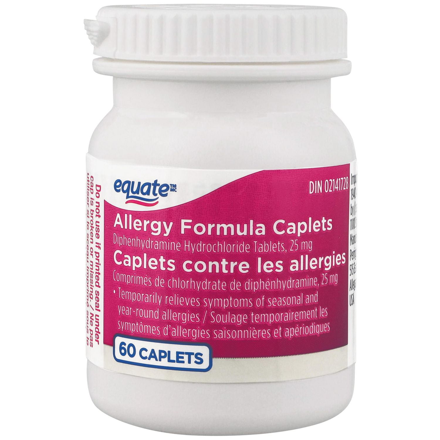 Equate Allergy Formula Caplets, 60 Caplets