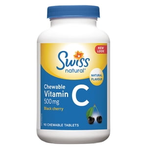 Swiss Natural Chewable Vitamin C 500 mg Black Cherry
