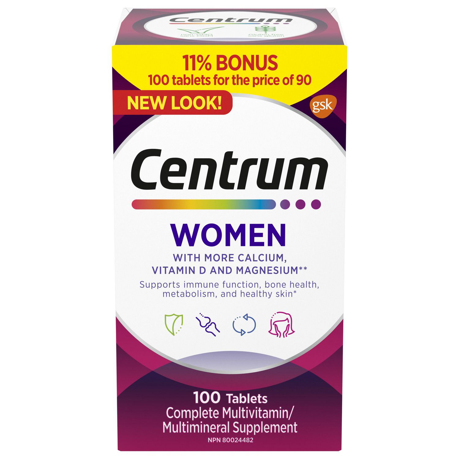Centrum Women Multivitamin and Multimineral Supplement, Tablets,, 100 count