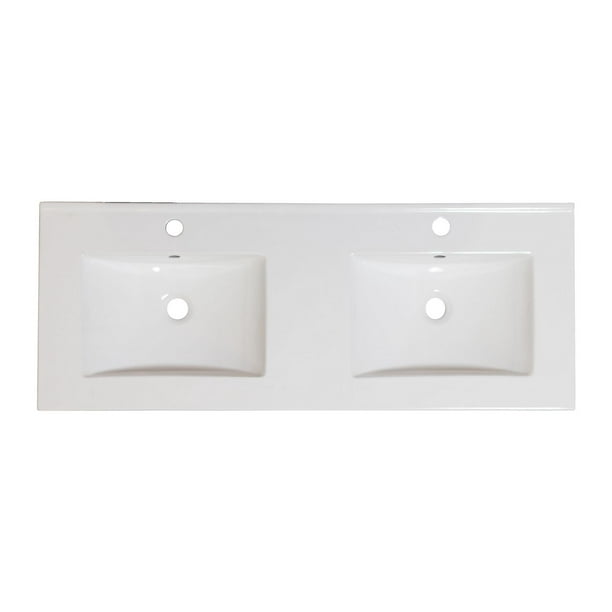 American Imaginations 59-in. W 1 Hole Ceramic Top Set In White