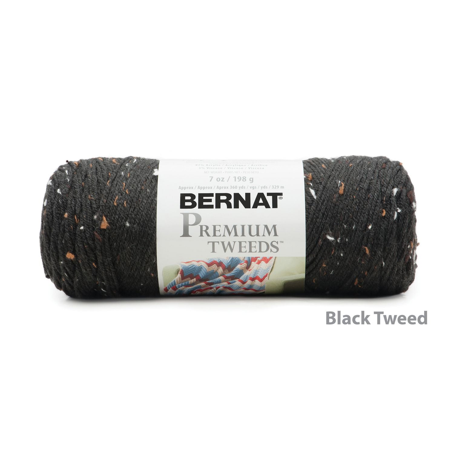 Bernat Premium Tweeds Yarn Blended Fiber 4 Medium 7oz 198g 360 Yards Blended Fiber 4 Medium Yarn Walmart