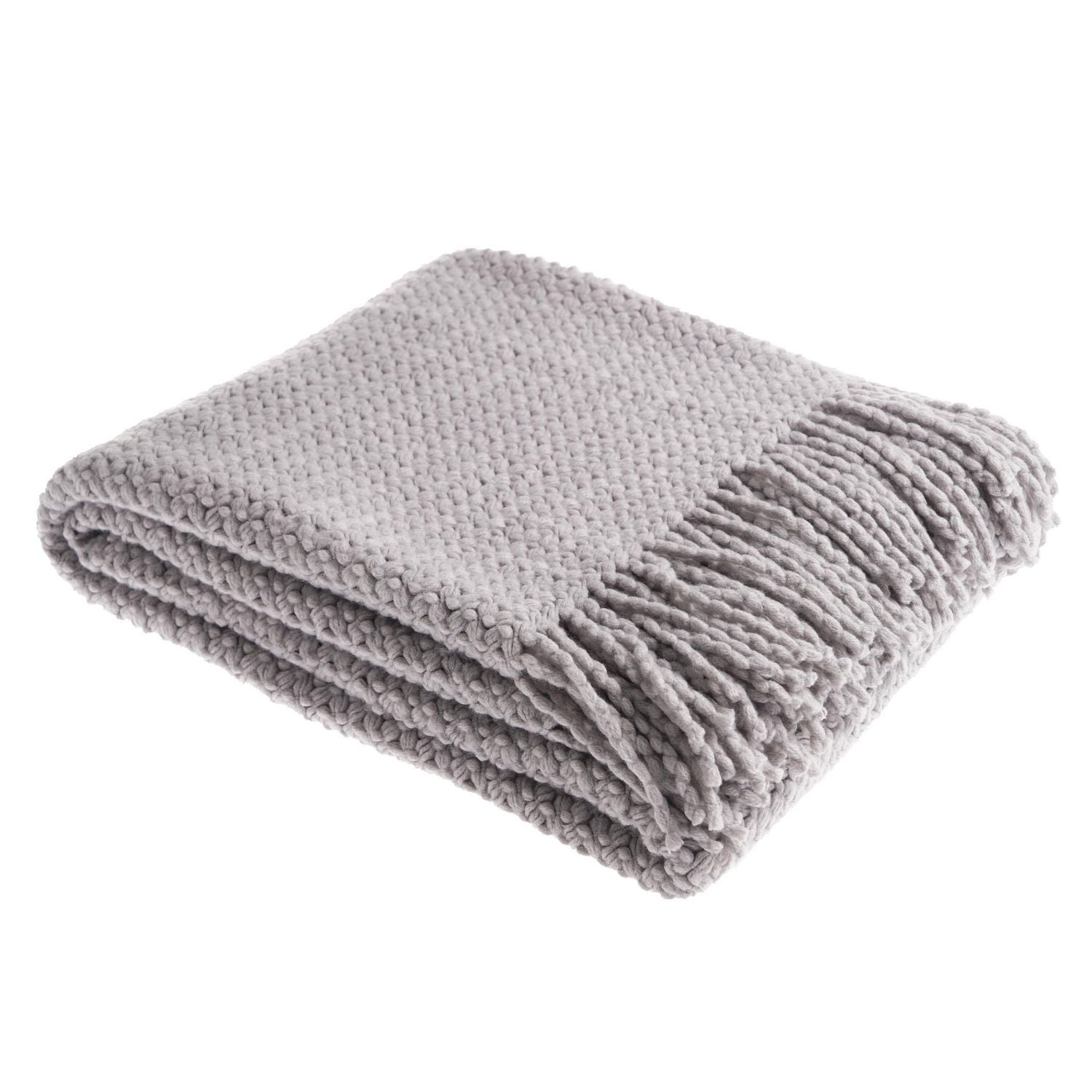 Light Grey Knit Tassel Throw Blanket | Walmart Canada