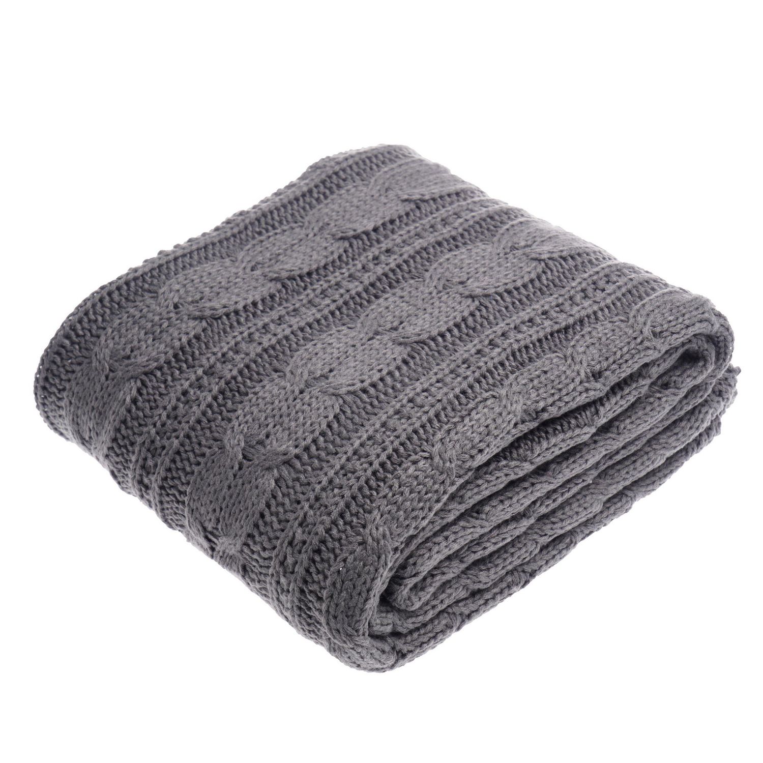 Dark Gray Cable Knit Throw Blanket Walmart Canada