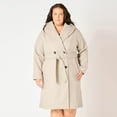 thumbnail image 1 of Devoted Women’s Plus size Knee length belted hooded coat, 1 of 6