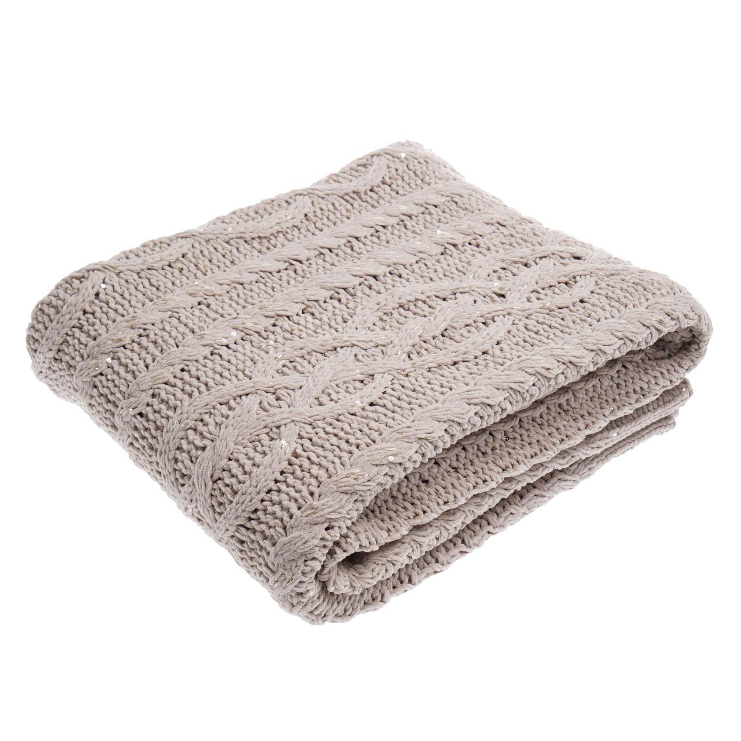 Light Grey Sequin Cable Knit Throw Blanket Walmart Canada