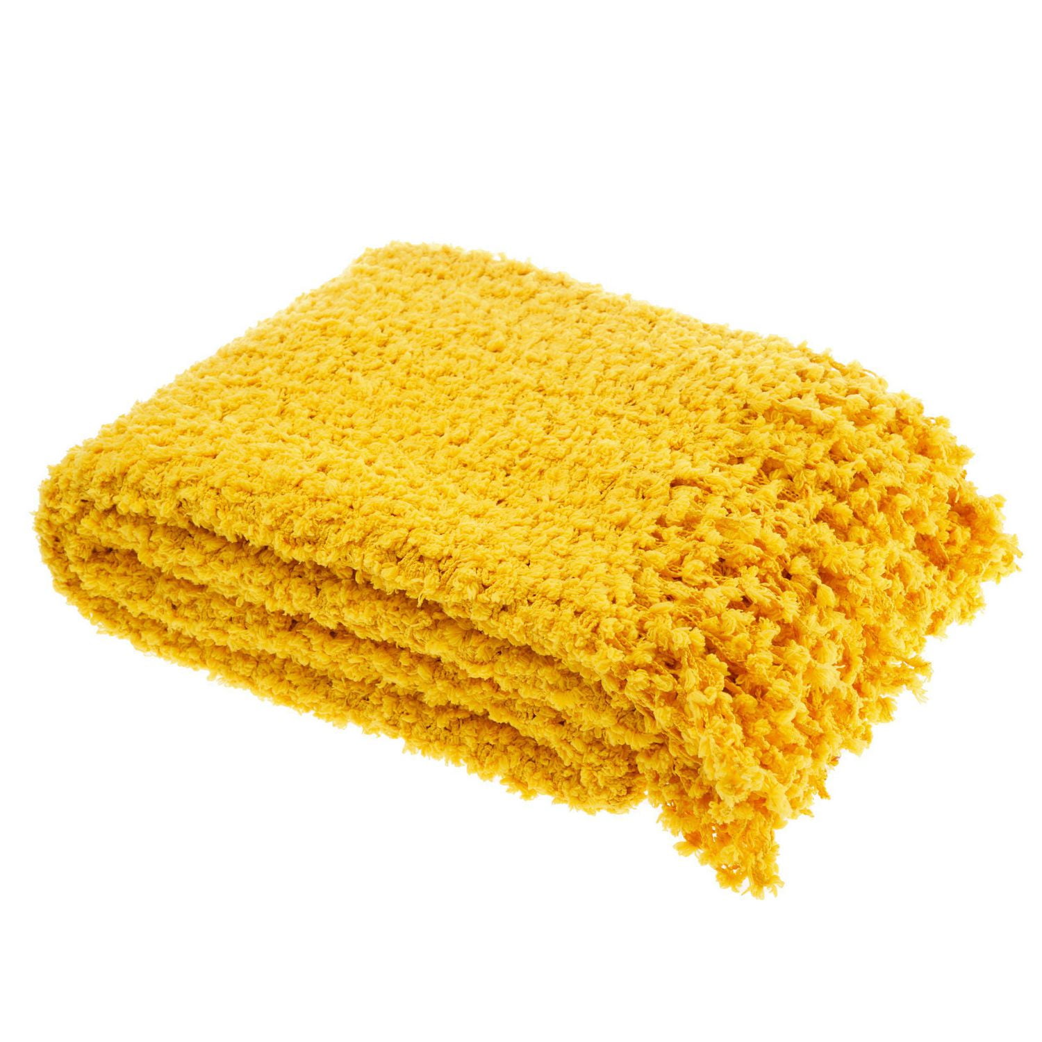 Yellow Throw Blanket with Fringe | Walmart Canada