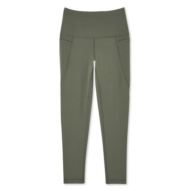 Reebok Womens Capri Seamed Compression Athletic Pants, Green, X