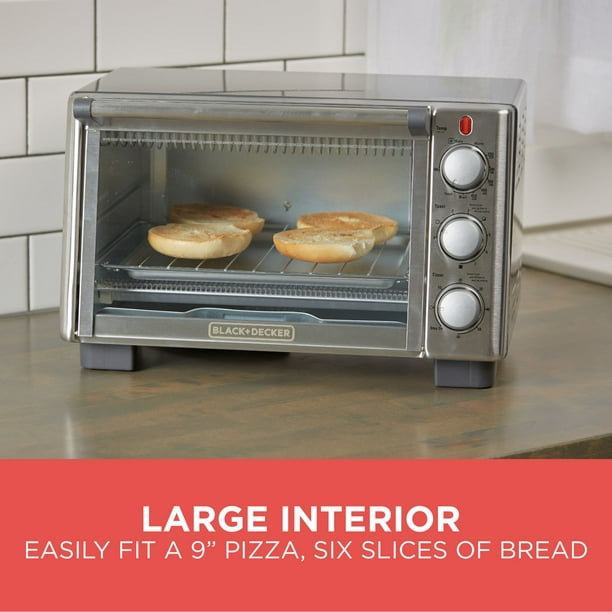 Buy Black+Decker TO3210SSD 6-Slice Convection Countertop Toaster Oven,  Silver Online at desertcartINDIA