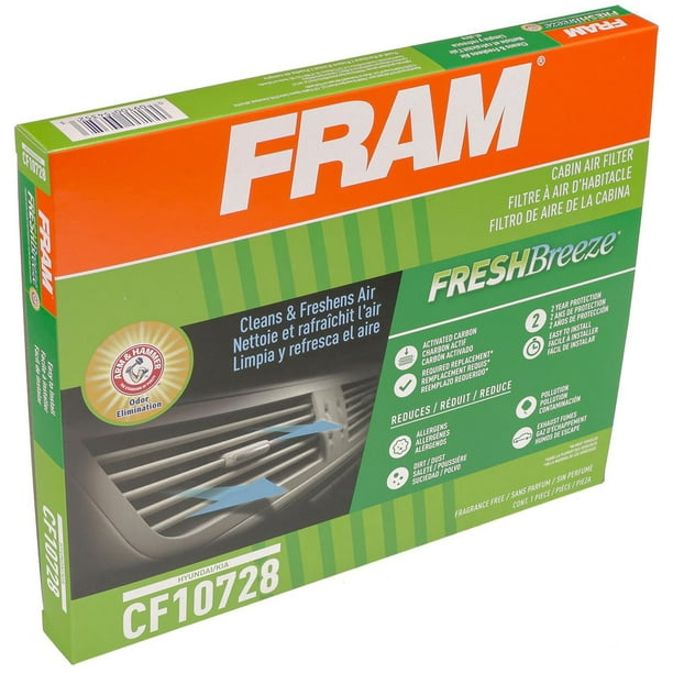 Filtre à air d’habitacle FCF10728 Fresh BreezeMD de FRAM(MD) Bicarbonate de soude Arm & Hammer