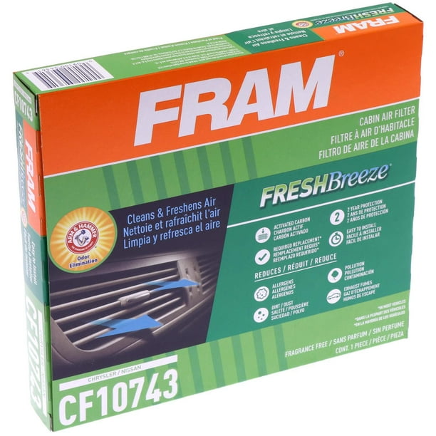 Filtre à air d’habitacle FCF10743 Fresh BreezeMD de FRAM(MD) Bicarbonate de soude Arm & Hammer