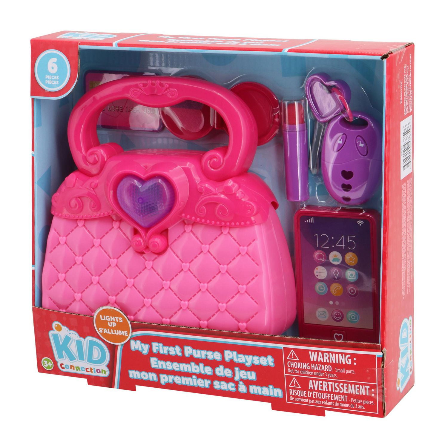 Kid Connection My First Purse with Light 6 Piece Pretend Playset