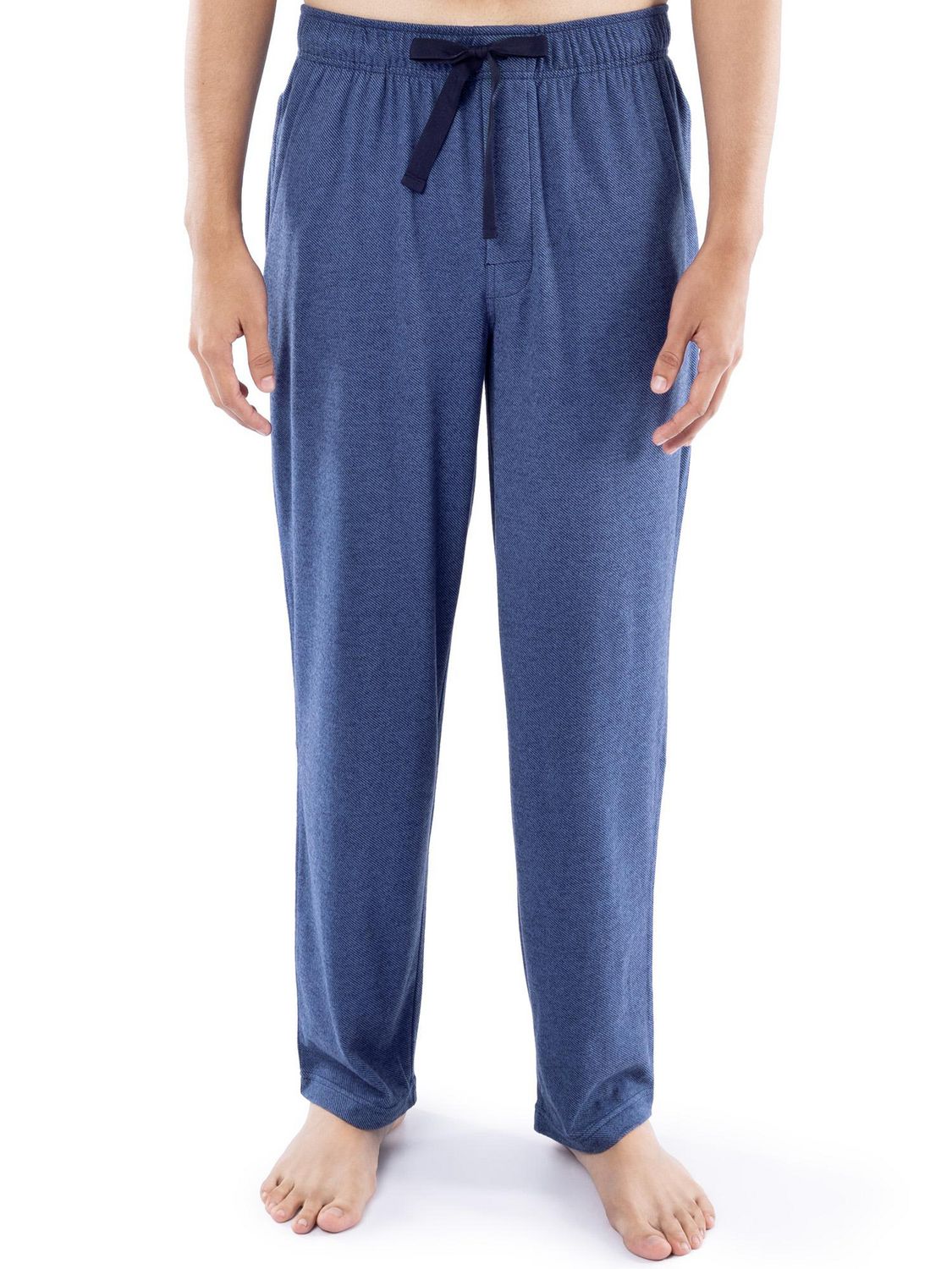 IZOD Men's Brushed Heather Knit Twill Sleep Pant blue