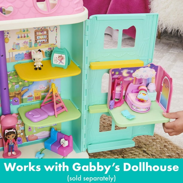 Gabby’s Dollhouse, Sweet Dreams Bedroom avec figurine Pillow Cat et 3  accessoires, 3 meubles et 2 boîtes surprises, jouets pour enfants à partir  de 3