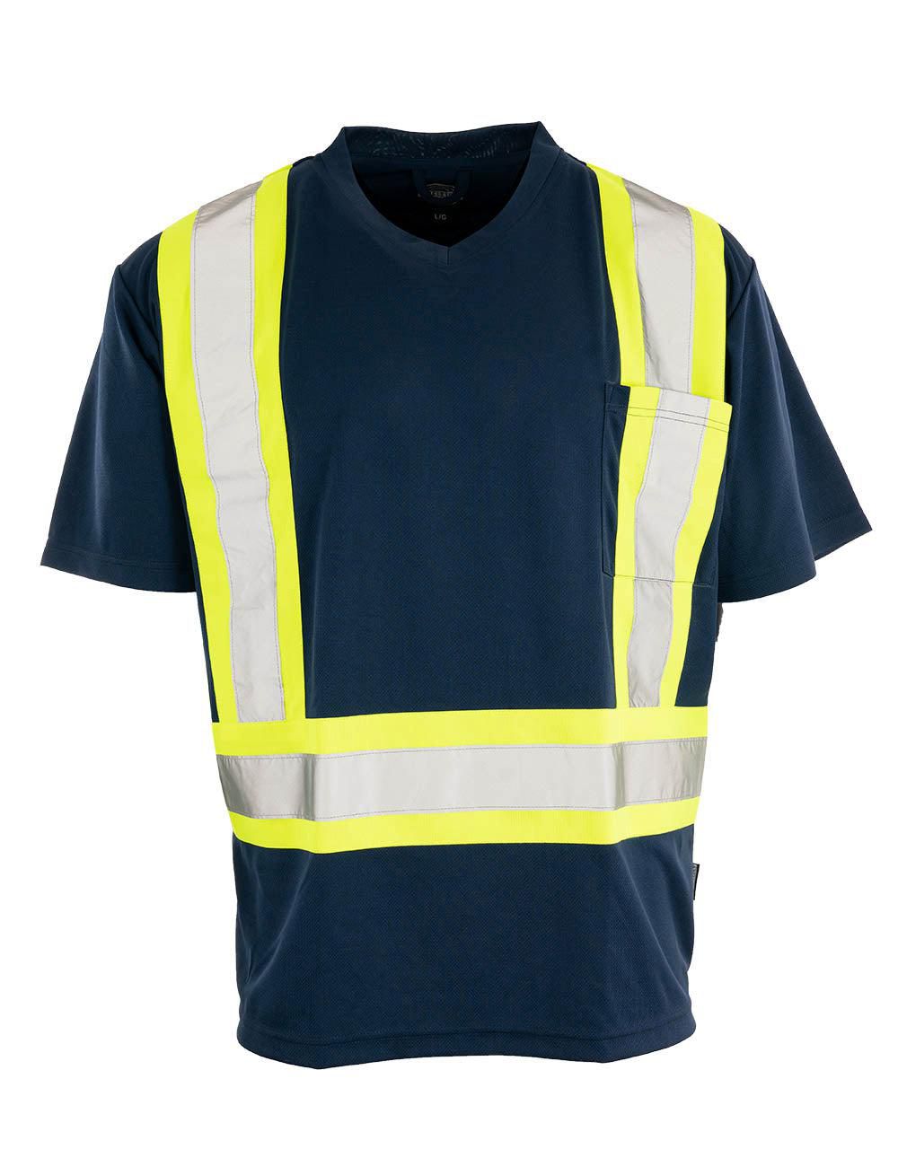 T-shirt de sécurité à manches courtes Forcefield Hi Vis col en V