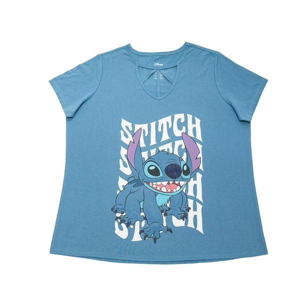 Ladies Plus Disney Lilo & Stitch Short Sleeve Fashion Top 