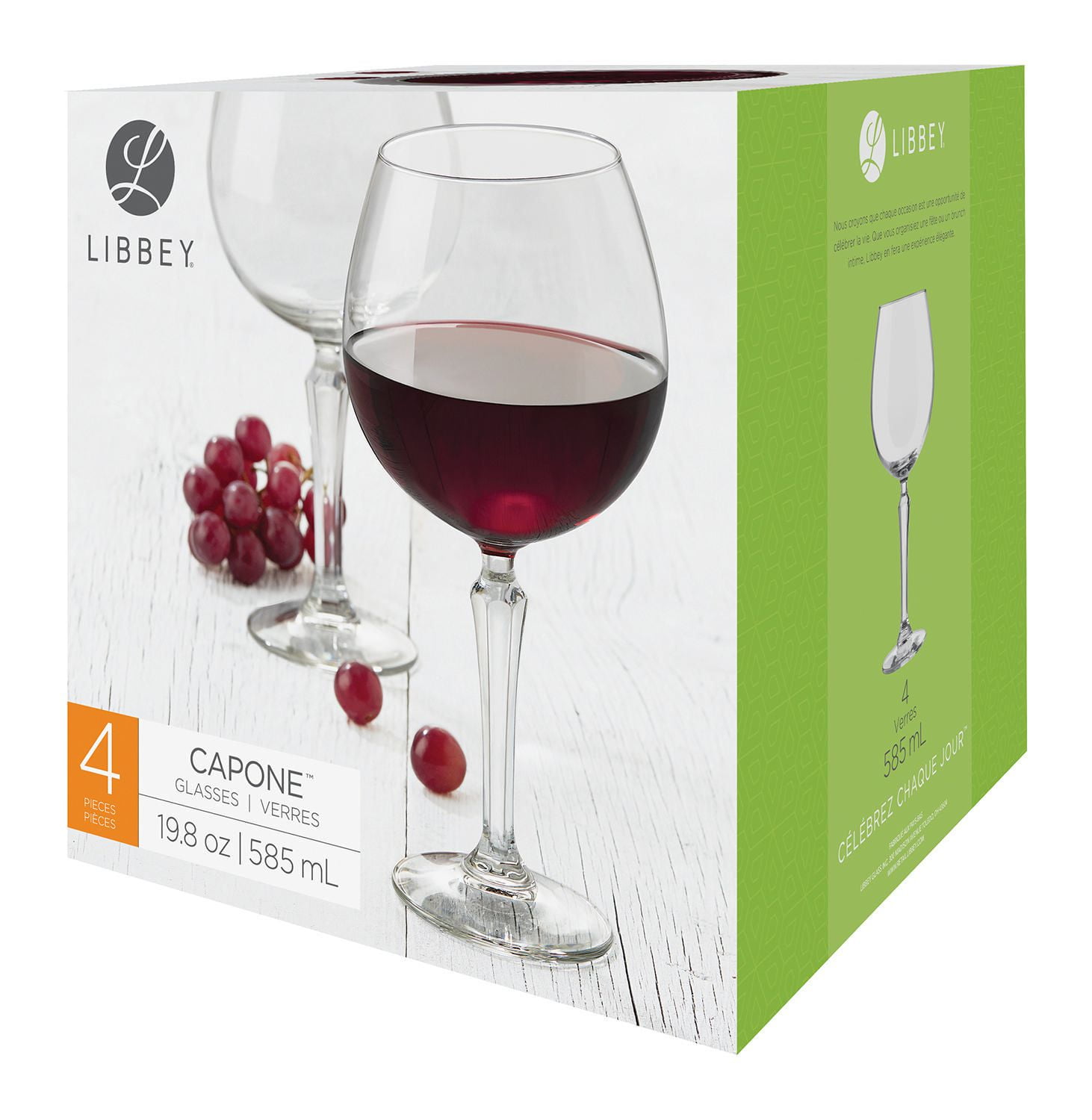 Libbey Vintage Modern 4Piece Capone Red Wine Glasses Walmart Canada