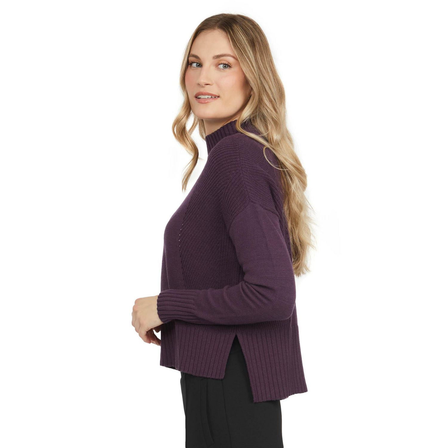 Mexx Pull à col roulé et ourlet bas pour femmes