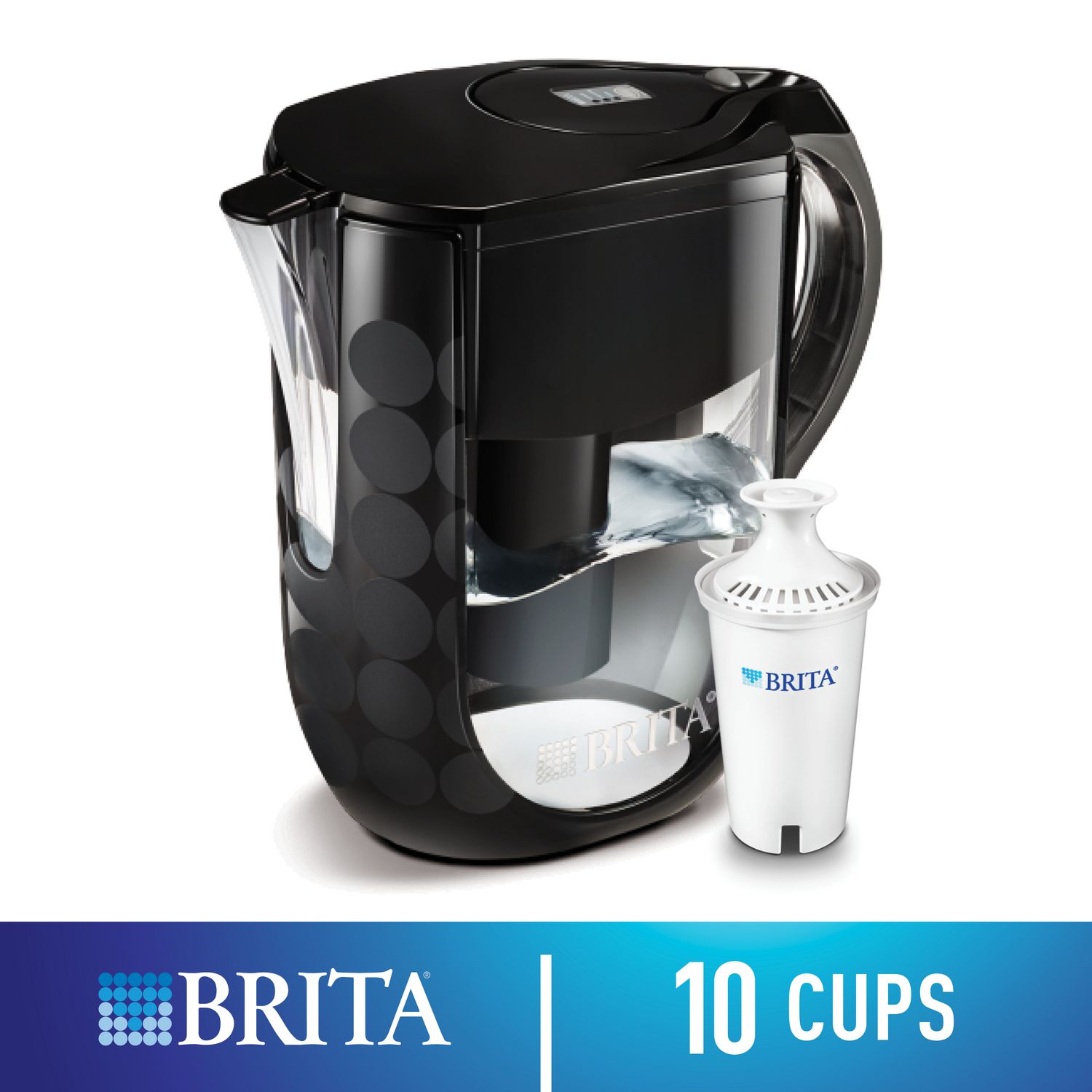 Brita® Large 10 Cup Water Filter Pitcher with 1 Standard Filter, BPA