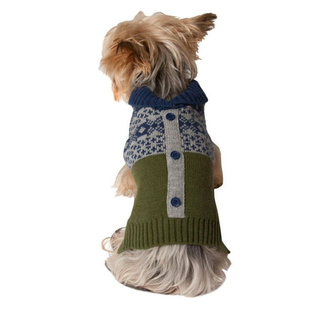 Holiday Time Green Fair Isle Cardigan Dog Sweater Walmart.ca