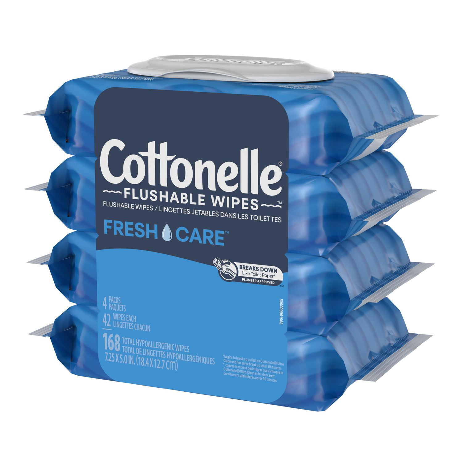 Cottonelle Flushable Wet Wipes 4 Flip Top Packs 42 Flushable Wipes per pack 168 Total Flushable Wipes 4 Flip Top Pk 168 Wipes Walmart