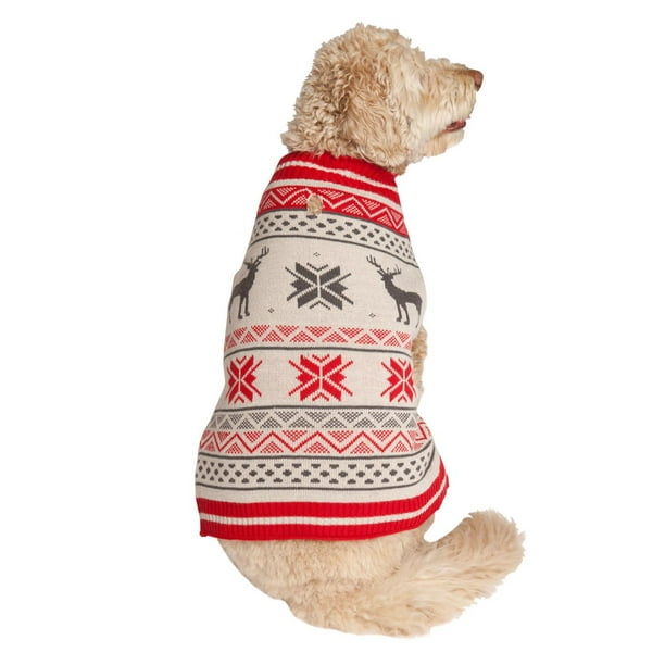 Holiday Time Red Moose Fair Isle Dog Sweater Walmart.ca