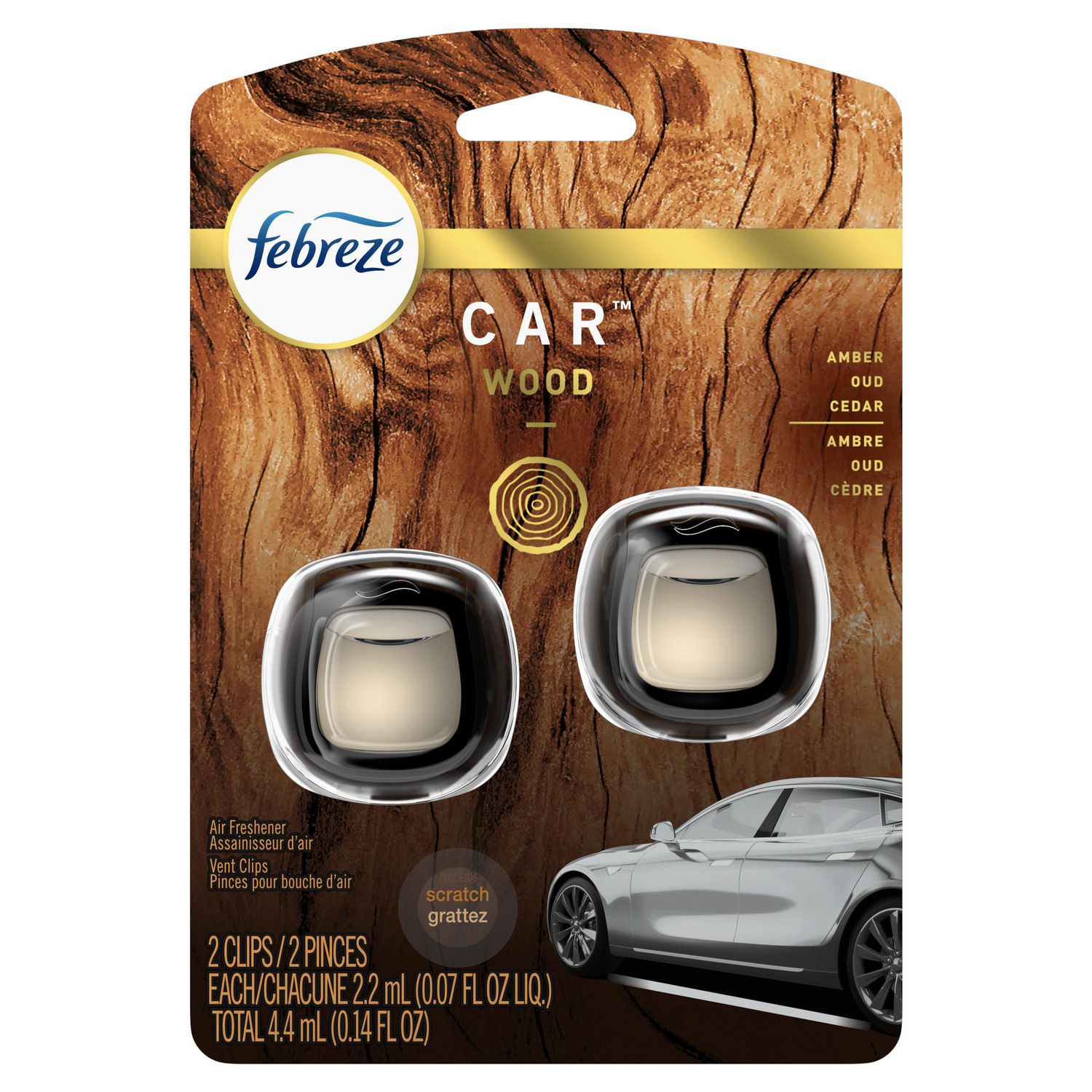 Febreze Car OdorEliminating Air Freshener Vent Clip, Wood Walmart Canada