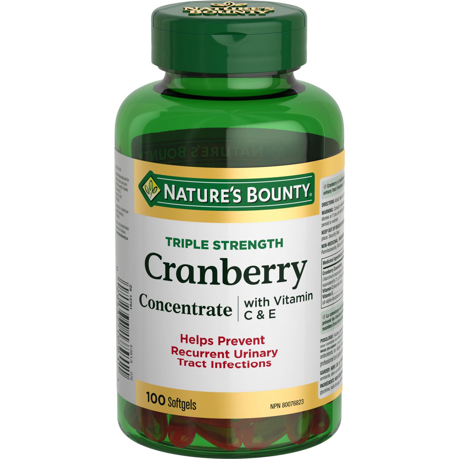 NATURE'S BOUNTY Cranberry Concentrate With Vitamins C & E, Triple Strength, Helps Prevent UTIs