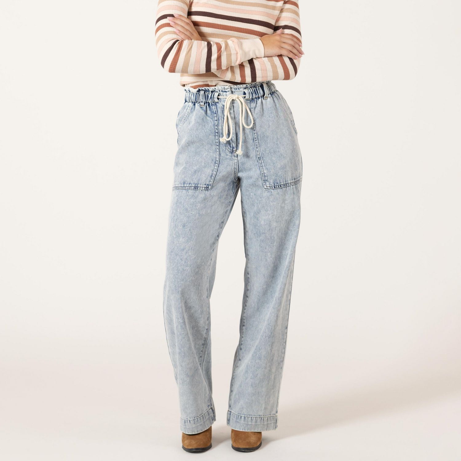Bloom Girl Pantalon de jogging en denim avec grandes poches à l'avant